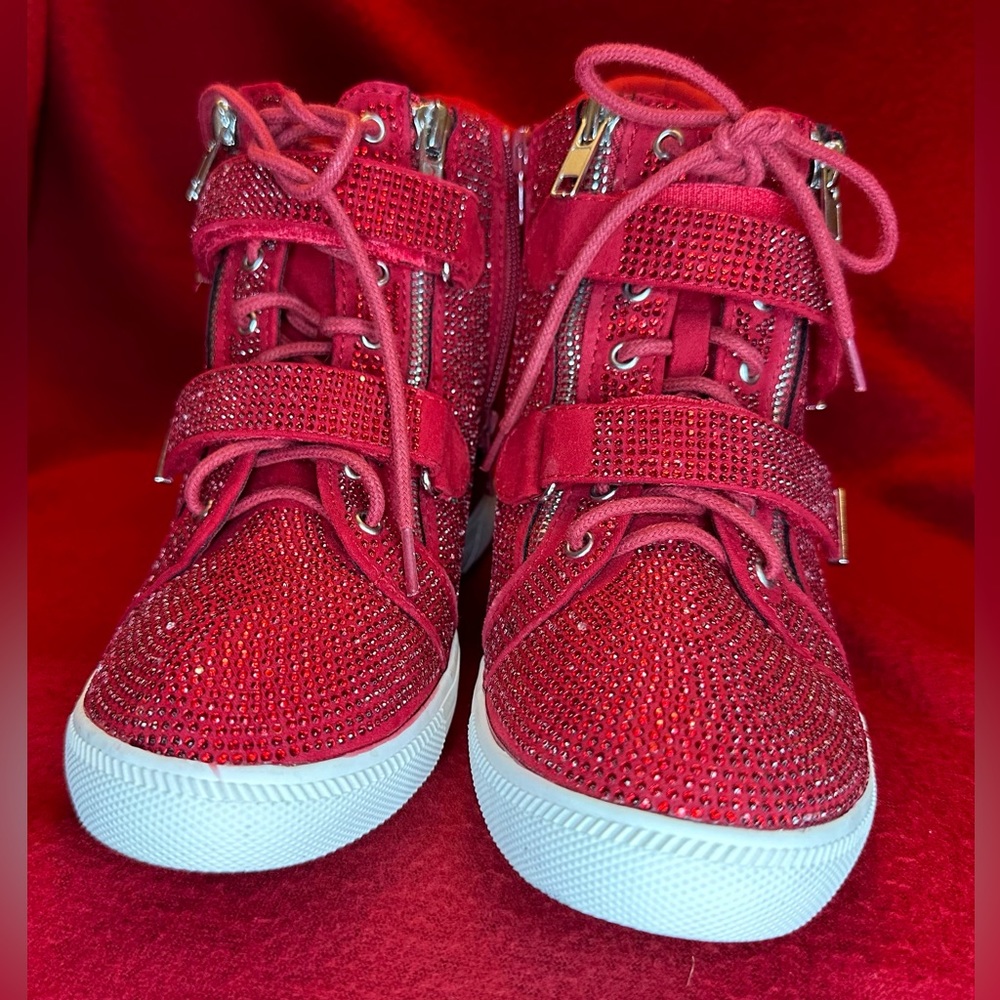 Inc International Concepts Debby Wedge Sneakers (Red Crystal)